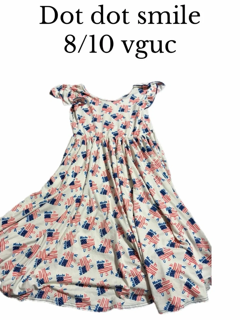 Dot dot smile 8-10 patriotic USA dress